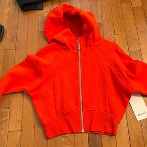 Burnt Orange Lululemon Cropped Full Zip Scuba, 6.